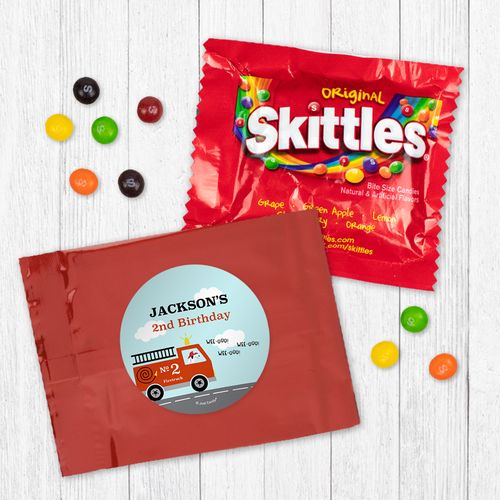 Personalized Fire Truck Birthday Skittles