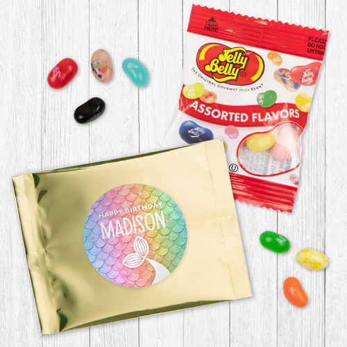 Personalized Mermaid Birthday Jelly Belly Jelly Beans - Rainbow Mermaid Tails