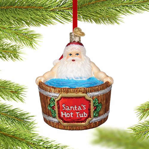 Santas Hot Tub Holiday Ornament