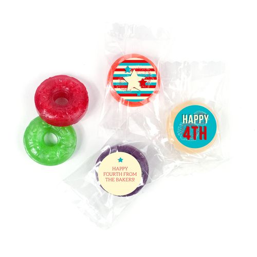 Personalized 4th of July Star Spangled Stripes LifeSavers 5 Flavor Hard Candy