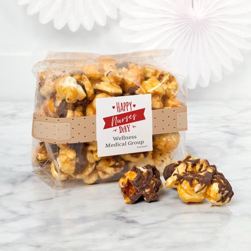 Personalized Happy Nurses Day - Chocolate Caramel Sea Salt Gourmet Popcorn 3.5 oz Bags