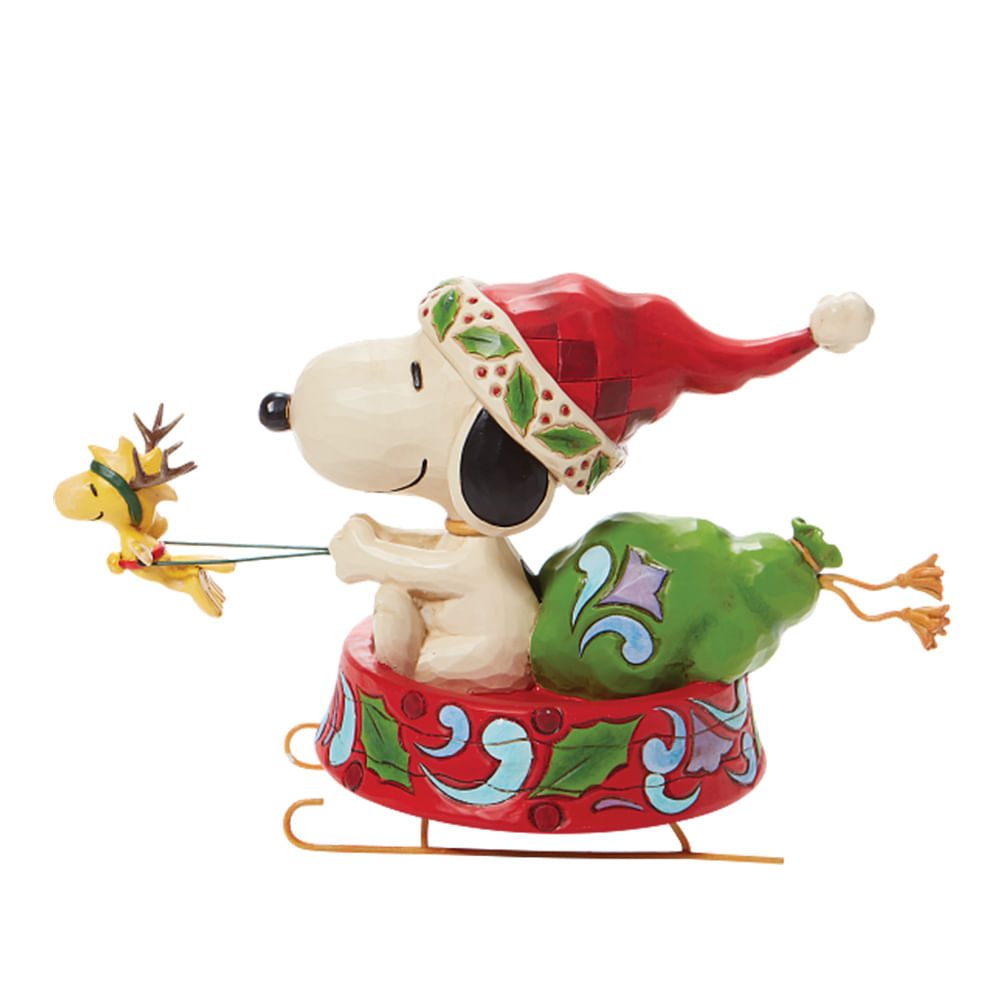 Jim Shore Peanuts Snoopy And Woodstock Dog Bowl Tabletop Holiday