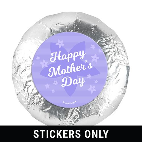 Mother's Day Purple Flowers Theme 1.25" Stickers (48 Stickers)