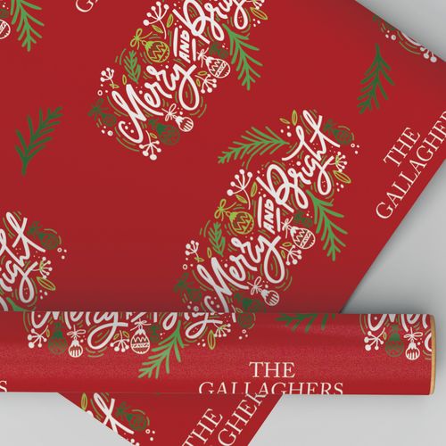 Custom Wrapping Paper - Merry and Bright Christmas