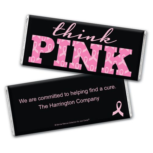 Personalized Bonnie Marcus Chocolate Bar Wrappers Only - Breast Cancer Awareness Pink Power