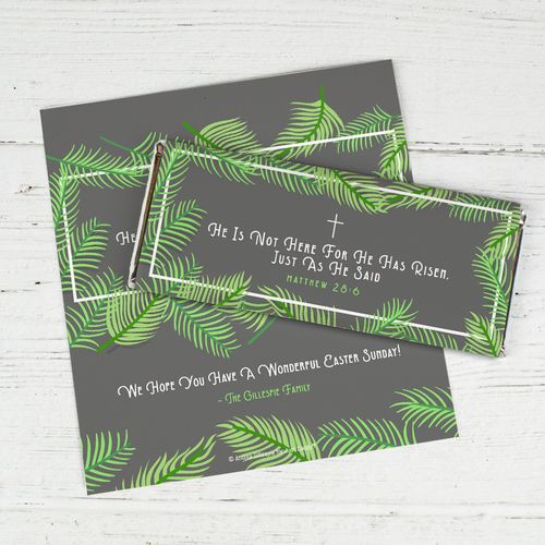 Personalized Easter Botanical Bible Verse Chocolate Bar Wrappers Only