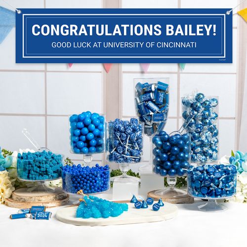 Personalized Blue Graduation School Color Deluxe Candy Buffet
