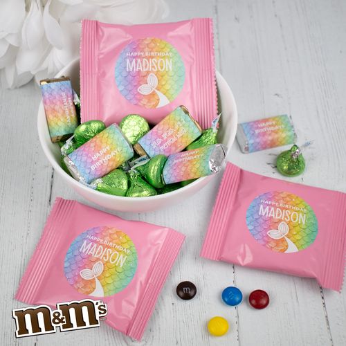 Kids Birthday Rainbow Mermaid Pinata Chocolate Candy Mix 2lb Bag - 113 pieces