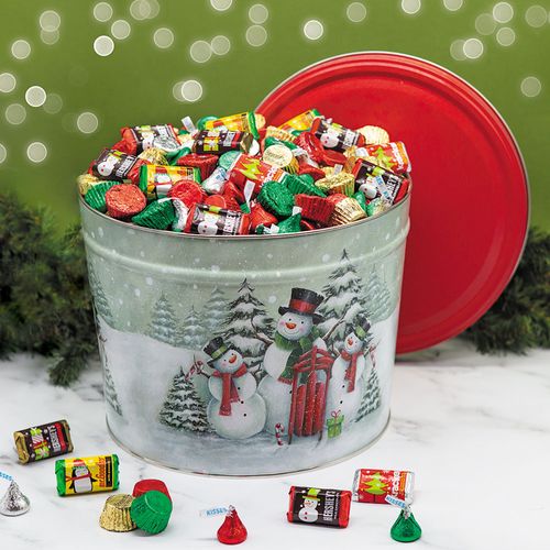 Hershey's Happy Holidays Mix Snow Family Tin - 8 lb