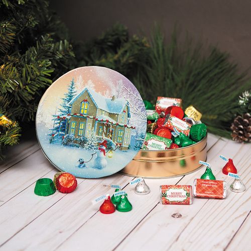 Personalized Hershey's Merry Christmas All Decked Out Tin - 1 lb