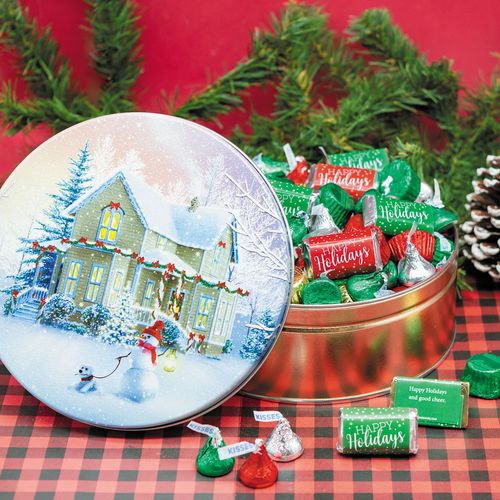 Personalized Hershey's Happy Holidays Mix All Decked Out Tin - 1.5 lb