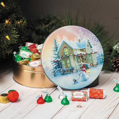 Personalized Hershey's Merry Christmas Mix All Decked Out Tin - 1.5 lb