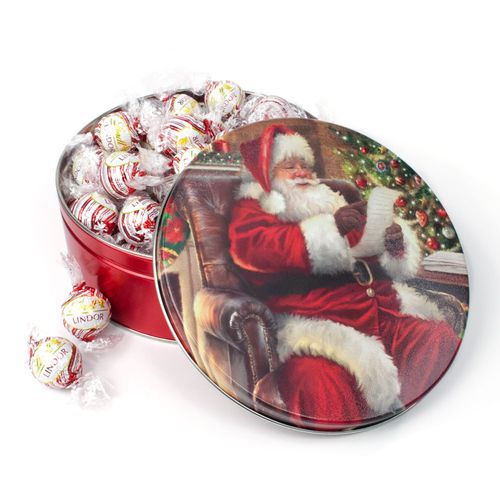 Checking It Twice Christmas Gift Tin White Chocolate Peppermint Lindt Truffles (45pcs)