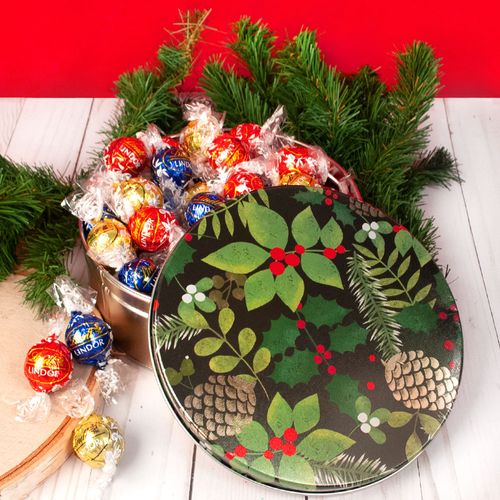 Golden Pinecones Christmas Gift Tin Lindt Truffles (35pcs)