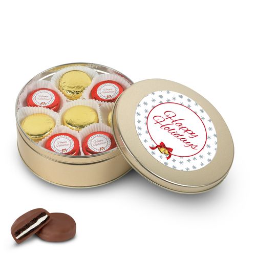 Happy Holidays Oreo Tin in Silver or Gold