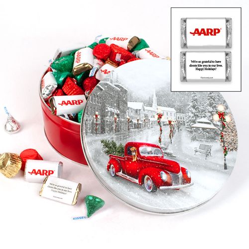 Personalized Snowy Drive 1.5 lb Add Your Logo Hershey's Mix Tin