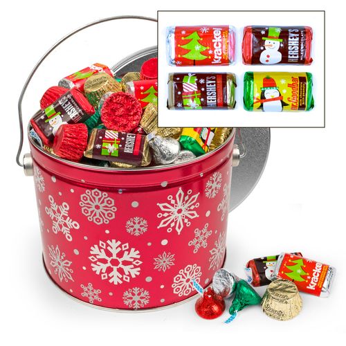 Red Snowflake 2.7 lb Hershey's Holiday Mix Tin
