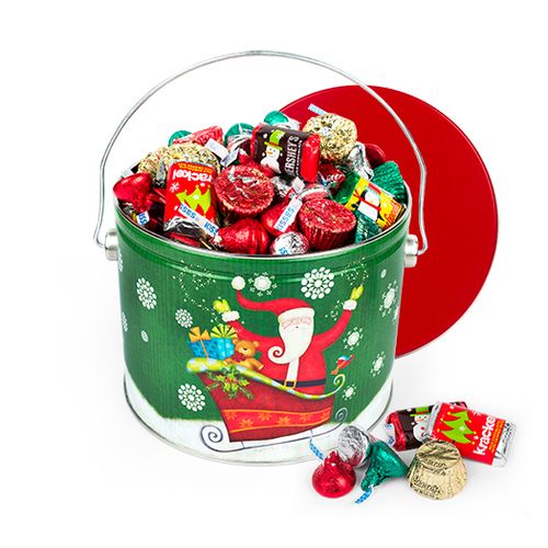 Sparkly Santa 2.7 lb Hershey's Holiday Mix Tin