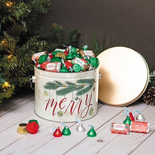Personalized Hershey's Merry Christmas Very Merry Gift Tin - 3.5 lb