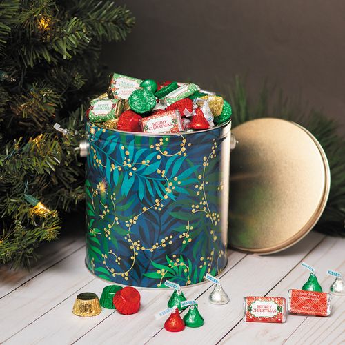 Personalized Hershey's Merry Christmas Mix Touch of Gold Tin - 3.7 lb