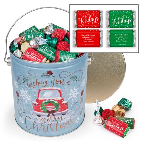 Personalized Vintage Christmas 3.7 lb Happy Holidays Assortment