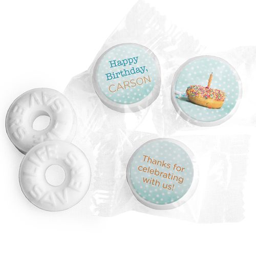 Personalized Donut Worry Be Happy Birthday Life Savers Mints