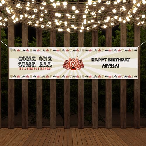 Personalized Circus Birthday 5 Ft. Banner - Circus