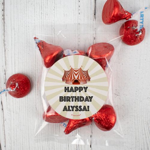 Personalized Kids Birthday Circus Candy Bag with Hershey'