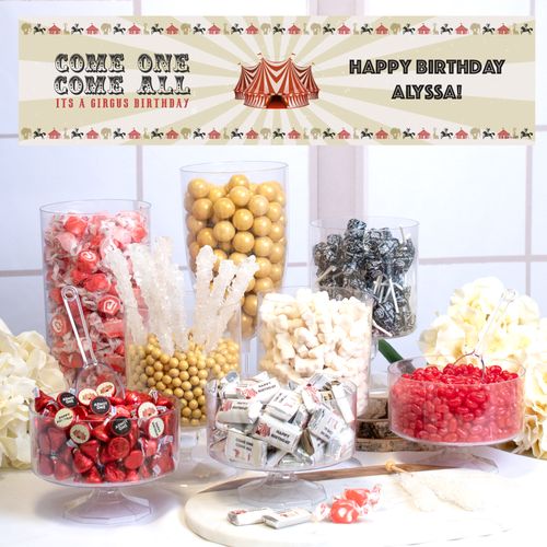 Personalized Deluxe Circus Birthday Candy Buffet - Circuss