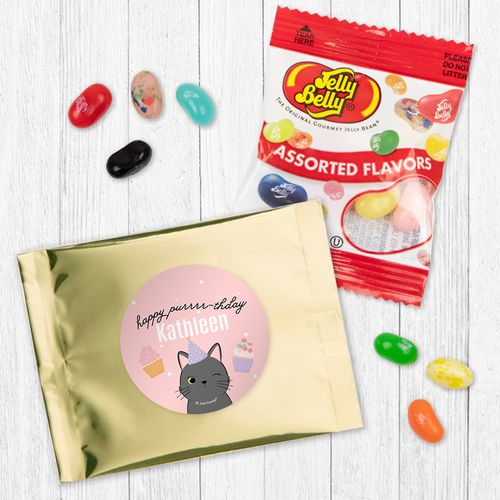 Personalized Cat Birthday Jelly Belly Jelly Beans - Happy Purrr-thday
