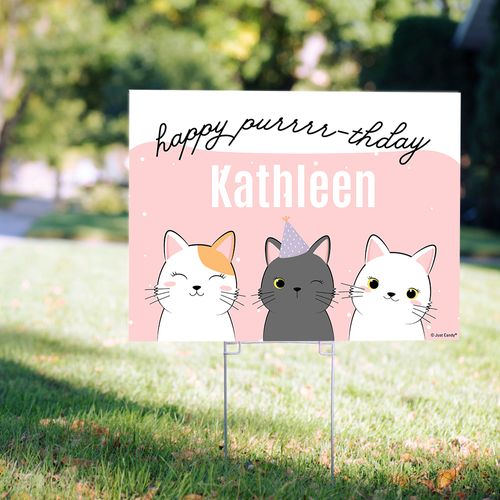 Personalized Kids Birthday Yard Sign Cats