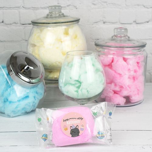 KIT Personalized Cat Birthday Cotton Candy (Pack of 10) - Happy Purrr-thday