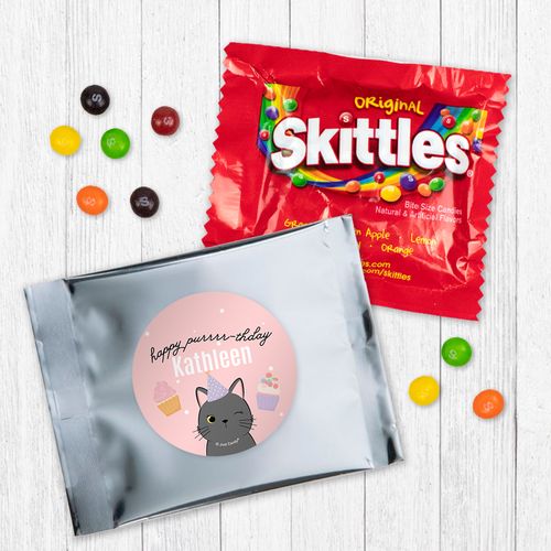 Personalized Cat Birthday Skittles - Happy Purrr-thday
