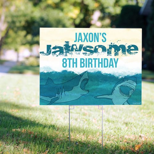 Personalized Kids Birthday Yard Sign Jawsome
