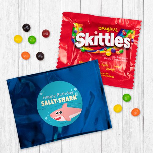 Personalized Shark Birthday Skittles - Pink Shark