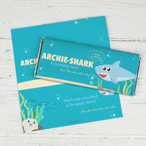 Personalized Birthday - Shark Chocolate Bar Wrappers