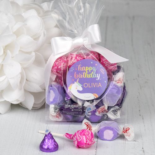 Personalized Kids Birthday Goodie Bags - Purple Unicorn
