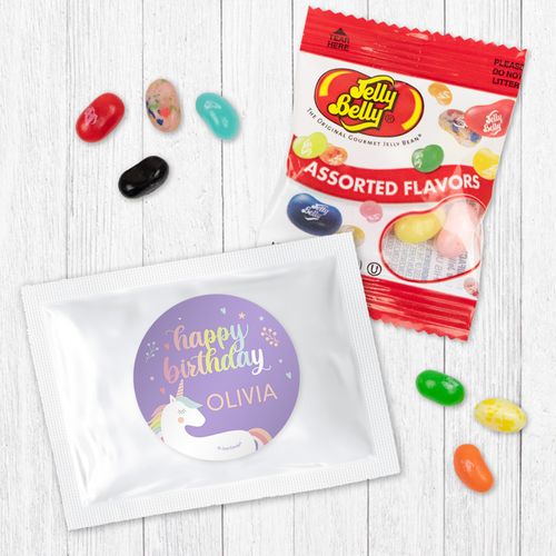 Personalized Unicorn Birthday Jelly Belly Jelly Beans - Rainbow Unicorn