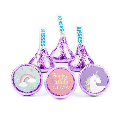 Personalized Unicorn Birthday Hershey's Kisses - Rainbow Unicorn