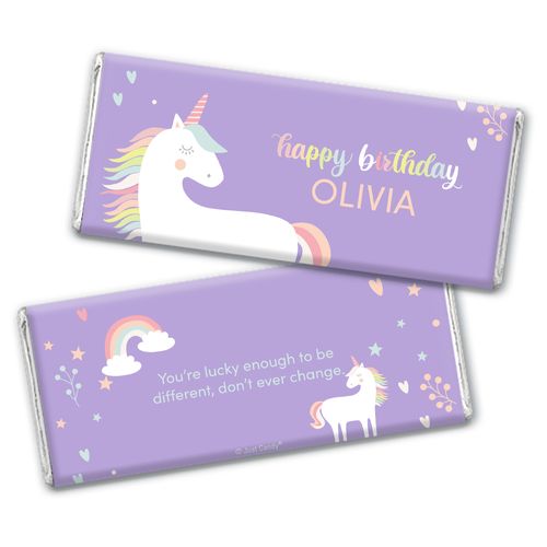 Personalized Unicorn Birthday Chocolate Bar - Rainbow Unicorn