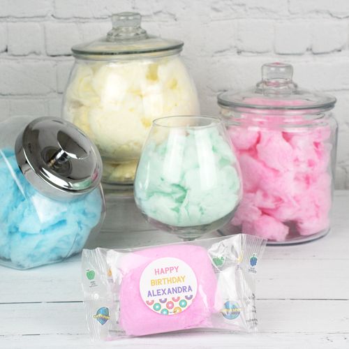 KIT Personalized Donut Cotton Candy (Pack of 10) - Donut Party