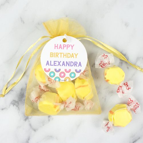 Personalized Donut Taffy Organza Bags - Donut Party
