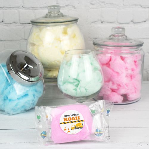 KIT Personalized Construction Birthday Cotton Candy (Pack of 10) - Construction