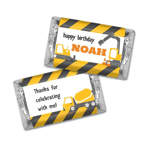 Personalized Construction Birthday Hershey's Miniatures Wrappers - Construction