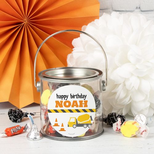 Personalized Kids Birthday Paint Can - Construction