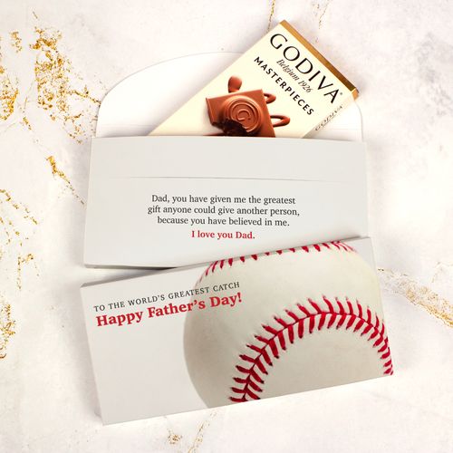 Personalized Worlds Greatest Catch Father's Day Godiva Chocolate Bar in Gift Box (3.1oz)