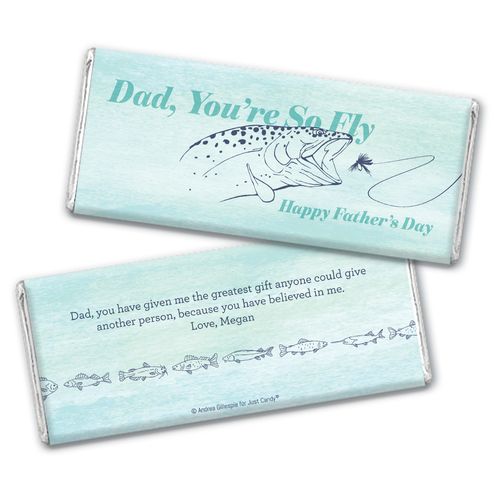 Personalized Father's Day Fly Fishin' Father Chocolate Bar Wrappers