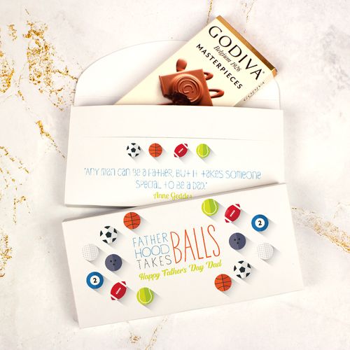 Personalized Clever Balls Father's Day Godiva Chocolate Bar in Gift Box (3.1oz)