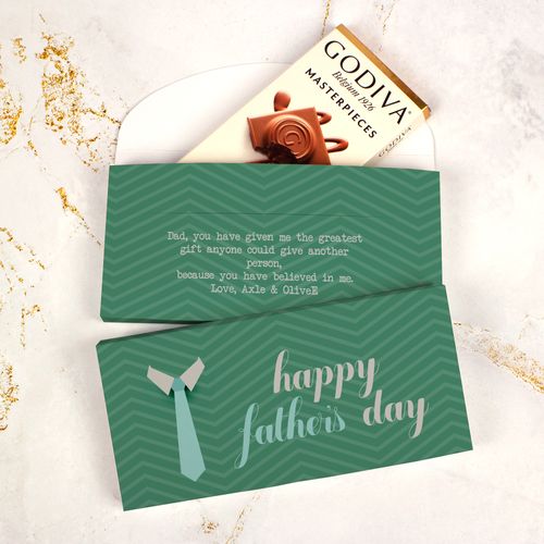 Personalized Timeless Tie Father's Day Godiva Chocolate Bar in Gift Box (3.1oz)