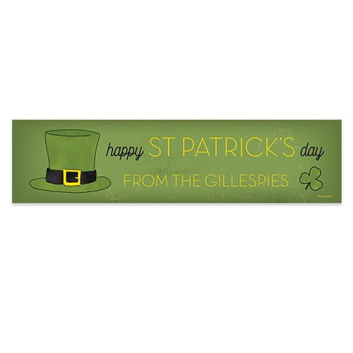 Personalized Rustic Irish Hat St. Patrick's Day 5 Ft. Banner
